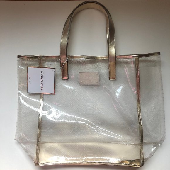 clear snakeskin bag